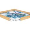 image:imageKate and Laurel Blake Indigo Blooms Framed Printed Acrylic Wall Art by Xizhou Xie 24x24 Natural Modern Abstract Bright Botanical Flower ArtNatural