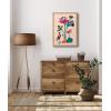 image:imageKate and Laurel Blake Mid Century Modern Lotus Framed Printed Glass Wall Art by Rachel Lee of My Dream Wall 18x24 Natural Colorful Nature Art for Wall