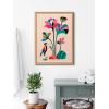 image:imageKate and Laurel Blake Mid Century Modern Lotus Framed Printed Glass Wall Art by Rachel Lee of My Dream Wall 18x24 Natural Colorful Nature Art for Wall