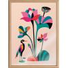 image:imageKate and Laurel Blake Mid Century Modern Lotus Framed Printed Glass Wall Art by Rachel Lee of My Dream Wall 18x24 Natural Colorful Nature Art for Wall