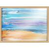 image:imageKate and Laurel Blake Sand and Surf Framed Printed Glass Wall Art by Xizhou Xie 18x24 Natural Modern Abstract Bright Landscape Art for Wall