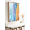 image:imageKate and Laurel Blake Sand and Surf Framed Printed Glass Wall Art by Xizhou Xie 18x24 Natural Modern Abstract Bright Landscape Art for Wall