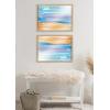 image:imageKate and Laurel Blake Sand and Surf Framed Printed Glass Wall Art by Xizhou Xie 18x24 Natural Modern Abstract Bright Landscape Art for Wall