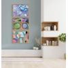 image:imageKate and Laurel Blake Singing the Blues Framed Printed Glass Wall Art by Caleb Griswold 18x24 Natural Colorful Abstract Dcor for Wall