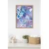 image:imageKate and Laurel Blake Singing the Blues Framed Printed Glass Wall Art by Caleb Griswold 18x24 Natural Colorful Abstract Dcor for Wall
