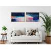 image:imageKate and Laurel Blue Current No 1 amp No 2 2 Piece Framed Canvas Wall Art Set by Amy Lighthall Sylvie Bright Gold Modern Contemporary Abstract Art for Wall Decor