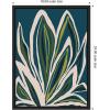 image:imageKate and Laurel Blue Flora 1 Framed Canvas Wall Art by Alicia Bock 18 x 24 Sylvie Black Modern Abstract Flowers Art for Wall Decor Living Room Bedroom