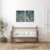 image:imageKate and Laurel Blue Flora 1 and 2 Set of 2 18x24 Framed Canvas Wall Art Set by Alicia Bock Sylvie Black Modern Abstract Nature Abstract Flowers Art for Wall Decor Living Room Bedroom