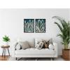 image:imageKate and Laurel Blue Flora 1 and 2 Set of 2 18x24 Framed Canvas Wall Art Set by Alicia Bock Sylvie Black Modern Abstract Nature Abstract Flowers Art for Wall Decor Living Room Bedroom