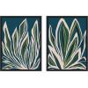 image:imageKate and Laurel Blue Flora 1 and 2 Set of 2 18x24 Framed Canvas Wall Art Set by Alicia Bock Sylvie Black Modern Abstract Nature Abstract Flowers Art for Wall Decor Living Room Bedroom
