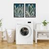 image:imageKate and Laurel Blue Flora 1 and 2 Set of 2 18x24 Framed Canvas Wall Art Set by Alicia Bock Sylvie Black Modern Abstract Nature Abstract Flowers Art for Wall Decor Living Room Bedroom