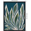 image:imageKate and Laurel Blue Flora 2 Framed Canvas Wall Art by Alicia Bock 18 x 24 Sylvie Black Modern Abstract Nature Art for Wall Decor Living Room Bedroom