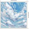 image:imageKate and Laurel Blue Skies Cloud Study Framed Canvas Wall Art by Emily Kenney 22 x 22 Sylvie Beaded White Modern Abstract Landscapes Nature Art for Wall Decor Living Room Bedroom
