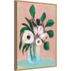 image:imageKate and Laurel Blush in Bloom Framed Canvas Wall Art by Nikita Jariwala 18 x 24 Sylvie Beaded Rustic Natural Modern Contemporary Flowers Still Life Art for Wall Decor Living Room BedroomBeaded Natural