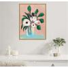 image:imageKate and Laurel Blush in Bloom Framed Canvas Wall Art by Nikita Jariwala 18 x 24 Sylvie Beaded Rustic Natural Modern Contemporary Flowers Still Life Art for Wall Decor Living Room BedroomBeaded Natural