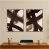 image:imageKate and Laurel Brown Swished I amp II 2 Piece Framed Canvas Wall Art Set by Amy Lighthall Sylvie Dark Gold Modern Contemporary Abstract Art for Wall Decor