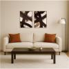 image:imageKate and Laurel Brown Swished I amp II 2 Piece Framed Canvas Wall Art Set by Amy Lighthall Sylvie Dark Gold Modern Contemporary Abstract Art for Wall Decor