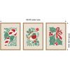 image:imageKate and Laurel Christmas Icons  3 Piece Framed Canvas Wall Art Set by Dominique Vari Sylvie Natural Whimsical Holiday Art for Wall Decor