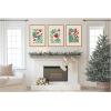 image:imageKate and Laurel Christmas Icons  3 Piece Framed Canvas Wall Art Set by Dominique Vari Sylvie Natural Whimsical Holiday Art for Wall Decor
