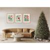 image:imageKate and Laurel Christmas Icons  3 Piece Framed Canvas Wall Art Set by Dominique Vari Sylvie Natural Whimsical Holiday Art for Wall Decor