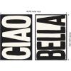 image:imageKate and Laurel Ciao Bella Typography Black and White 2 Piece Framed Canvas Wall Art Set by Lucky Guava Sylvie Beaded Black Modern Contemporary Typography Art for Wall Decor