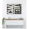 image:imageKate and Laurel Ciao Bella Typography Black and White 2 Piece Framed Canvas Wall Art Set by Lucky Guava Sylvie Beaded Black Modern Contemporary Typography Art for Wall Decor