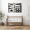 image:imageKate and Laurel Ciao Bella Typography Black and White 2 Piece Framed Canvas Wall Art Set by Lucky Guava Sylvie Beaded Black Modern Contemporary Typography Art for Wall Decor