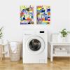 image:imageKate and Laurel Colorful Abstracts  set of 2 18x24 Framed Canvas Wall Art Set by Emma Daisy Sylvie White Modern Contemporary Abstract Art for Wall Decor Living Room Bedroom