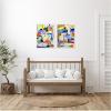 image:imageKate and Laurel Colorful Abstracts  set of 2 18x24 Framed Canvas Wall Art Set by Emma Daisy Sylvie White Modern Contemporary Abstract Art for Wall Decor Living Room Bedroom