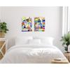image:imageKate and Laurel Colorful Abstracts  set of 2 18x24 Framed Canvas Wall Art Set by Emma Daisy Sylvie White Modern Contemporary Abstract Art for Wall Decor Living Room Bedroom