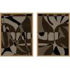 image:imageKate and Laurel Contour 1 and 2 Set of 2 18x24 Framed Canvas Wall Art Set by Shatha Al Dafai Sylvie Natural Modern Abstract Art for Wall Decor Living Room Bedroom