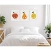 image:imageKate and Laurel Cute Apple Lemon Pear 3 Piece Framed Canvas Wall Art Set by July Art Prints Sylvie White Whimsical Kid Art for Wall Decor
