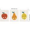 image:imageKate and Laurel Cute Apple Lemon Pear 3 Piece Framed Canvas Wall Art Set by July Art Prints Sylvie White Whimsical Kid Art for Wall Decor
