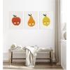 image:imageKate and Laurel Cute Apple Lemon Pear 3 Piece Framed Canvas Wall Art Set by July Art Prints Sylvie White Whimsical Kid Art for Wall Decor