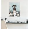 image:imageKate and Laurel Cute Dachshund Dog Toilet Paper Rolls Blue Teal Bathroom Art Framed Canvas Wall Art by The Creative Bunch Studio 18 x 24 Sylvie Beaded White Whimsical Animals Humor Bathroom Art