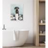 image:imageKate and Laurel Cute Dachshund Dog Toilet Paper Rolls Blue Teal Bathroom Art Framed Canvas Wall Art by The Creative Bunch Studio 18 x 24 Sylvie Beaded White Whimsical Animals Humor Bathroom Art