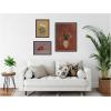 image:imageKate and Laurel Cyclamen Still Life with Fruit amp Bouquet in a Chinese Vase Odion Redo 3 Piece Framed Wall Art Print Set by Nostalgia Prints Belmont Black Traditional Flower Art for Wall Decor