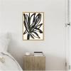 image:imageKate and Laurel Dark Floral Framed Canvas Wall Art by Alicia Bock 18 x 24 Sylvie Bright Gold Black amp White Abstract Art for Wall Decor Living Room Bedroom