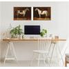 image:imageKate and Laurel Emil Volkers White Horses 2 Piece Framed Canvas Wall Art Set by Nostalgia Prints Sylvie Walnut Traditional Animal Art for Wall Decor