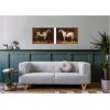 image:imageKate and Laurel Emil Volkers White Horses 2 Piece Framed Canvas Wall Art Set by Nostalgia Prints Sylvie Walnut Traditional Animal Art for Wall Decor