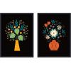 image:imageKate and Laurel Floral Yellow and Red Vases Set of 2 18x24 Framed Canvas Wall Art Set by Amber Leaders Sylvie Beaded Black Traditional Abstract Flowers Flowers Still Life Art for Wall Dcor