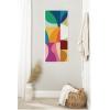 image:imageKate and Laurel Framed Canvas Wall Art Print Abstract 01 Panel 1 by Rachel Lee 18 x 40 Sylvie Natural Frame Modern Contemporary Abstract Art for Wall DecorSylvie White