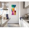 image:imageKate and Laurel Framed Canvas Wall Art Print Abstract 01 Panel 1 by Rachel Lee 18 x 40 Sylvie Natural Frame Modern Contemporary Abstract Art for Wall DecorSylvie White
