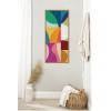 image:imageKate and Laurel Framed Canvas Wall Art Print Abstract 01 Panel 1 by Rachel Lee 18 x 40 Sylvie Natural Frame Modern Contemporary Abstract Art for Wall DecorSylvie Natural