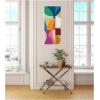 image:imageKate and Laurel Framed Canvas Wall Art Print Abstract 01 Panel 1 by Rachel Lee 18 x 40 Sylvie Natural Frame Modern Contemporary Abstract Art for Wall DecorSylvie White