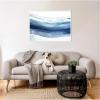 image:imageKate and Laurel Framed Canvas Wall Art Print Abstract Linear Blues by The Creative Bunch Studio 38 x 28 Sylvie White Frame Modern Contemporary Abstract Art for Wall Decor