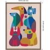 image:imageKate and Laurel Framed Canvas Wall Art Print Abstract Retro Modern Dogs 02 by Rachel Lee 18 x 24 Sylvie Walnut Frame Modern Contemporary Abstract Art for Wall Decor