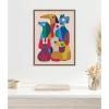 image:imageKate and Laurel Framed Canvas Wall Art Print Abstract Retro Modern Dogs 02 by Rachel Lee 18 x 24 Sylvie Walnut Frame Modern Contemporary Abstract Art for Wall Decor