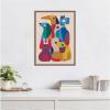 image:imageKate and Laurel Framed Canvas Wall Art Print Abstract Retro Modern Dogs 02 by Rachel Lee 18 x 24 Sylvie Walnut Frame Modern Contemporary Abstract Art for Wall Decor