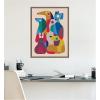 image:imageKate and Laurel Framed Canvas Wall Art Print Abstract Retro Modern Dogs 02 by Rachel Lee 18 x 24 Sylvie Walnut Frame Modern Contemporary Abstract Art for Wall Decor